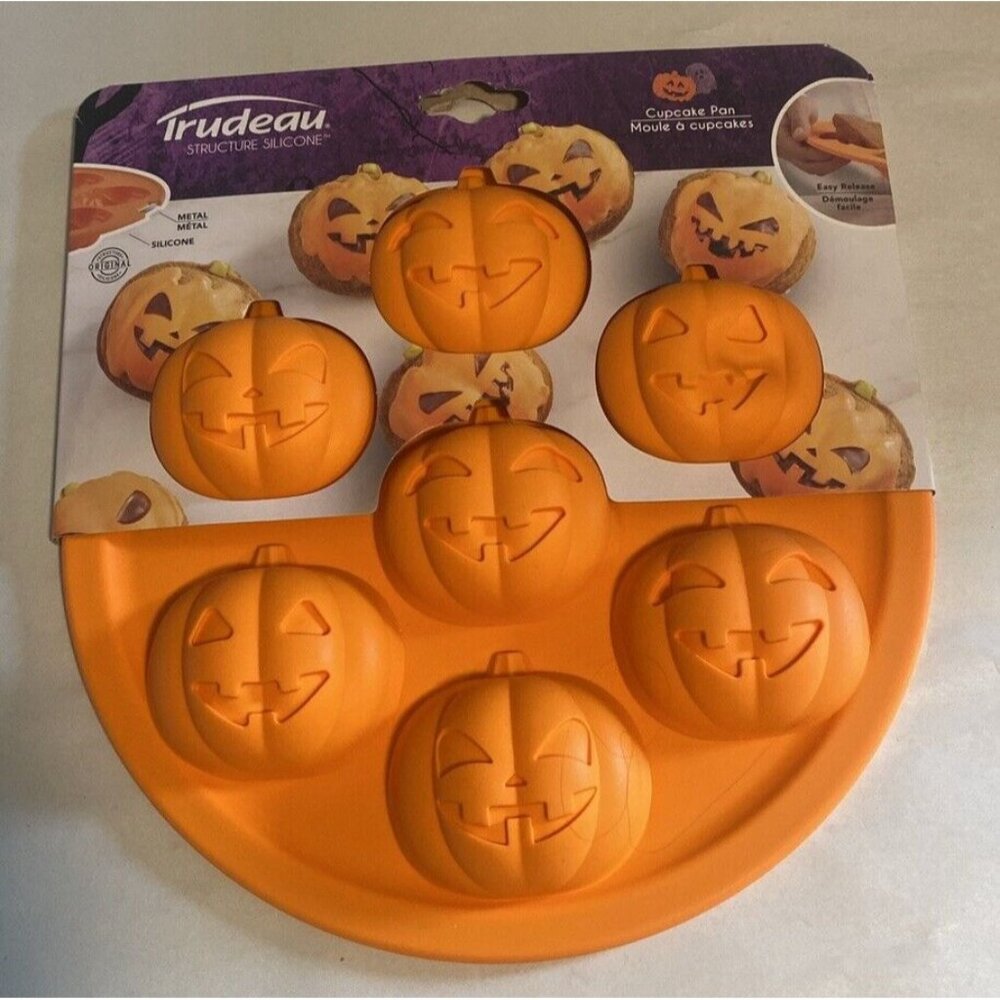 Silicone Cupcake Pan Pumpkins Fall Halloween Party Trudeau Structure New